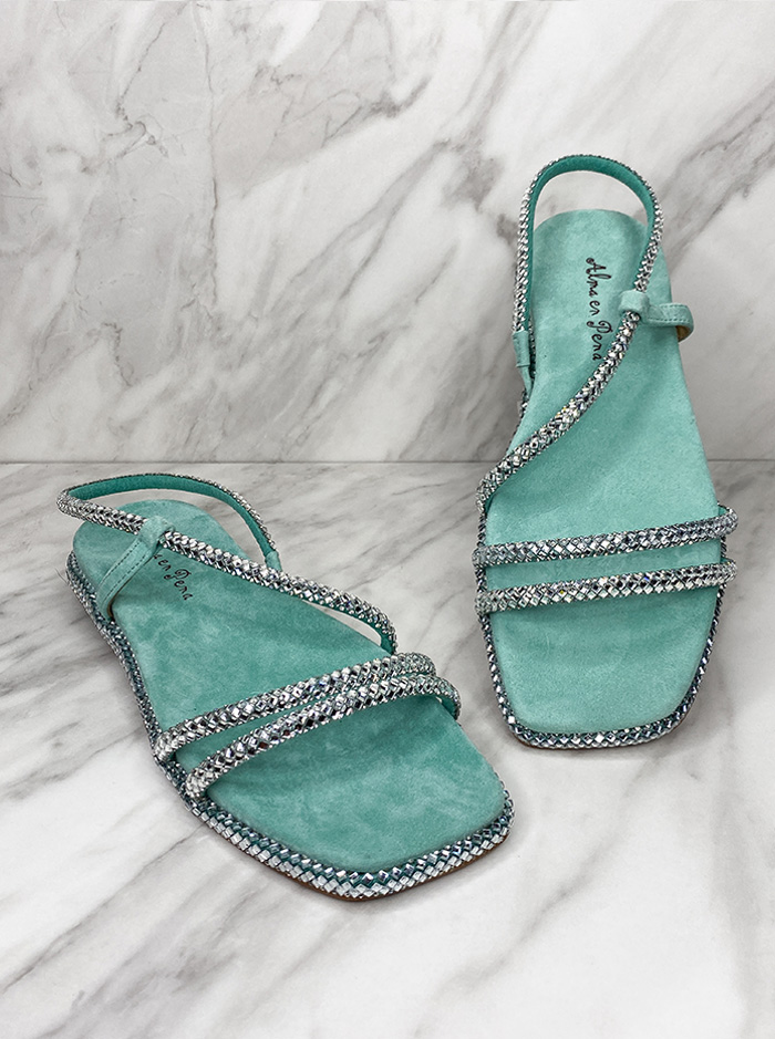 V23400 Flat Sandals - Suede Mint (Alma en Pena)